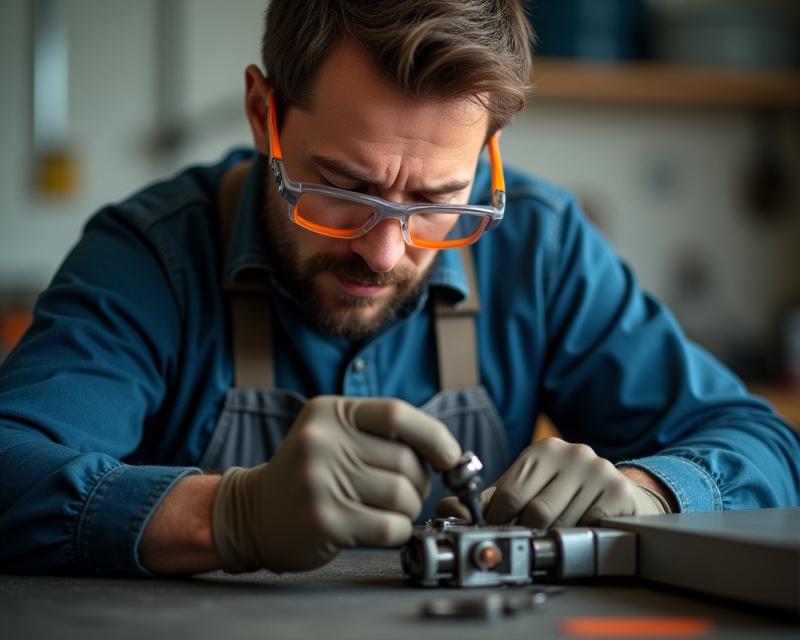 En tekniker arbetar i Blixthjärtas verkstad